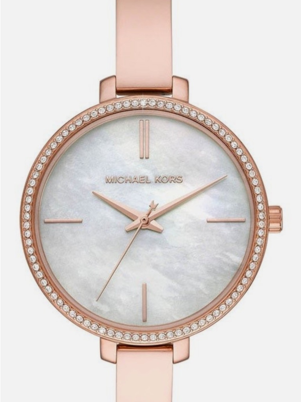 Michael Kors Rose Gold Crystal Bezel Mother-of-Pearl Dial Women's Watch